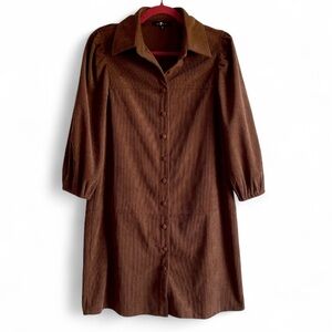 7 For All Mankind Button Front Puff Sleeve Corduroy Dress Size S